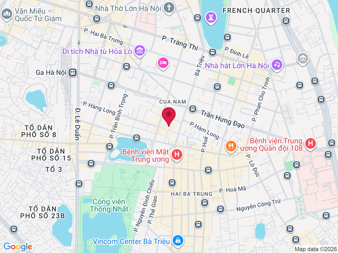 Map showing 24 P. Trương Hán Siêu, Cửa Nam, Hà Nội 100000, Vietnam