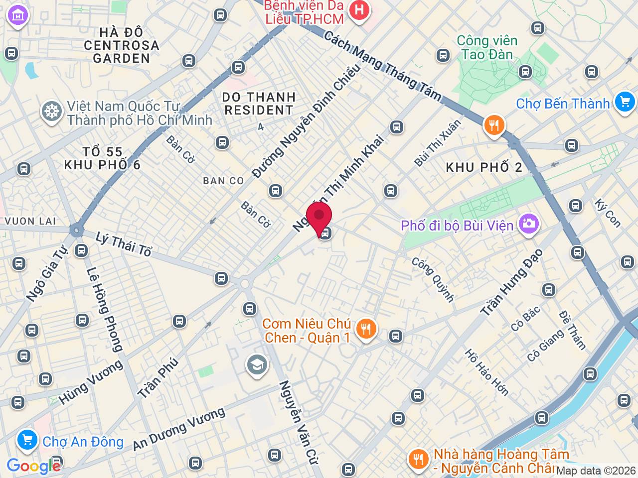 Map showing 25B Phạm Viết Chánh, Cầu Ông Lãnh, Hồ Chí Minh 700000, Vietnam