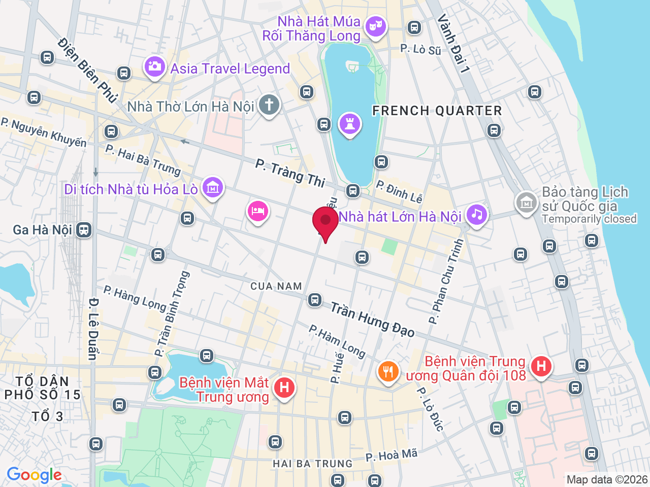 Map showing 29 P. Bà Triệu, Cửa Nam, Hà Nội 100000, Vietnam
