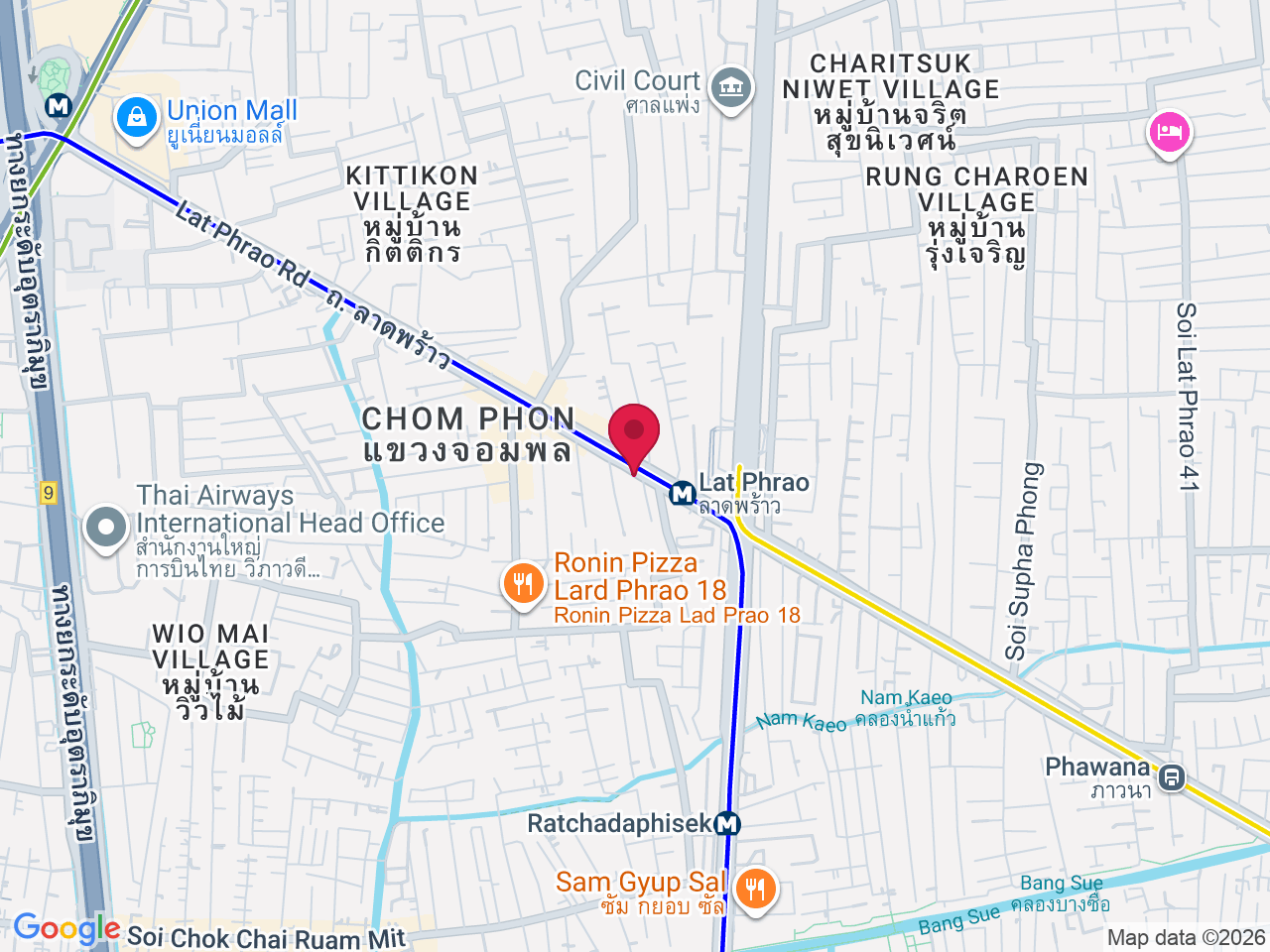 Map showing 438 6 Lat Phrao Rd, Khwaeng Chom Phon, Khet Chatuchak, Krung Thep Maha Nakhon 10900, Thailand