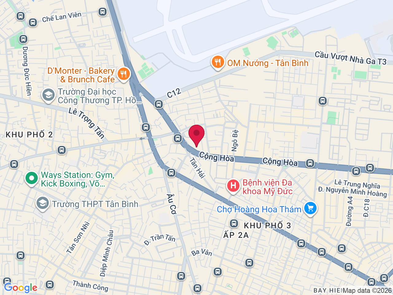 Map showing 576 - 578 Cộng Hòa, Tân Bình, Hồ Chí Minh 700000, Vietnam