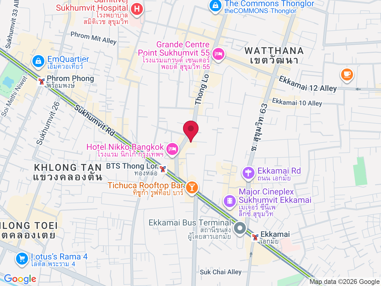 Map showing EY Clinic สาขา Thonglor