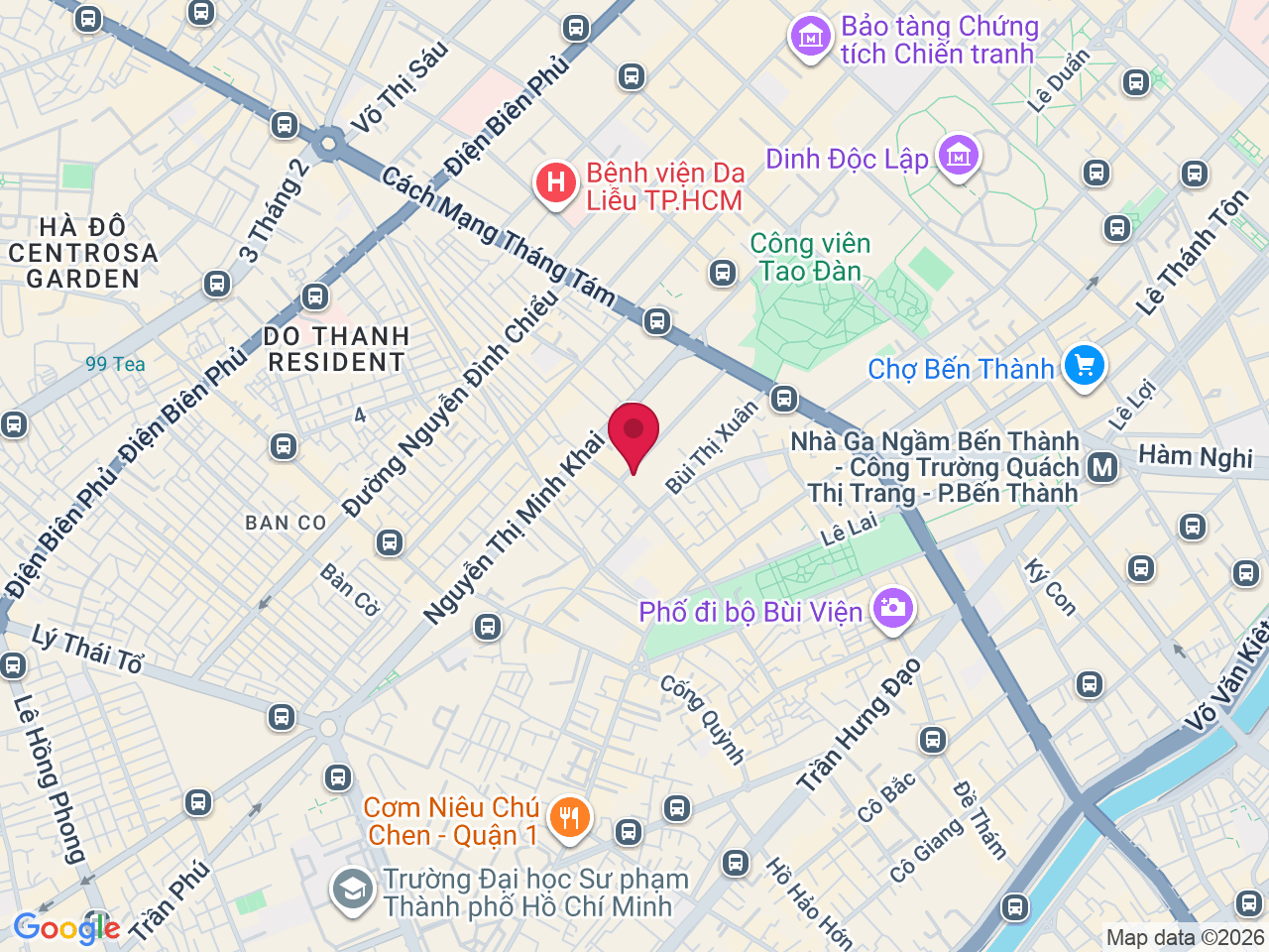 Map showing 99 Sương Nguyệt Anh, Bến Thành, Hồ Chí Minh 70000, Vietnam