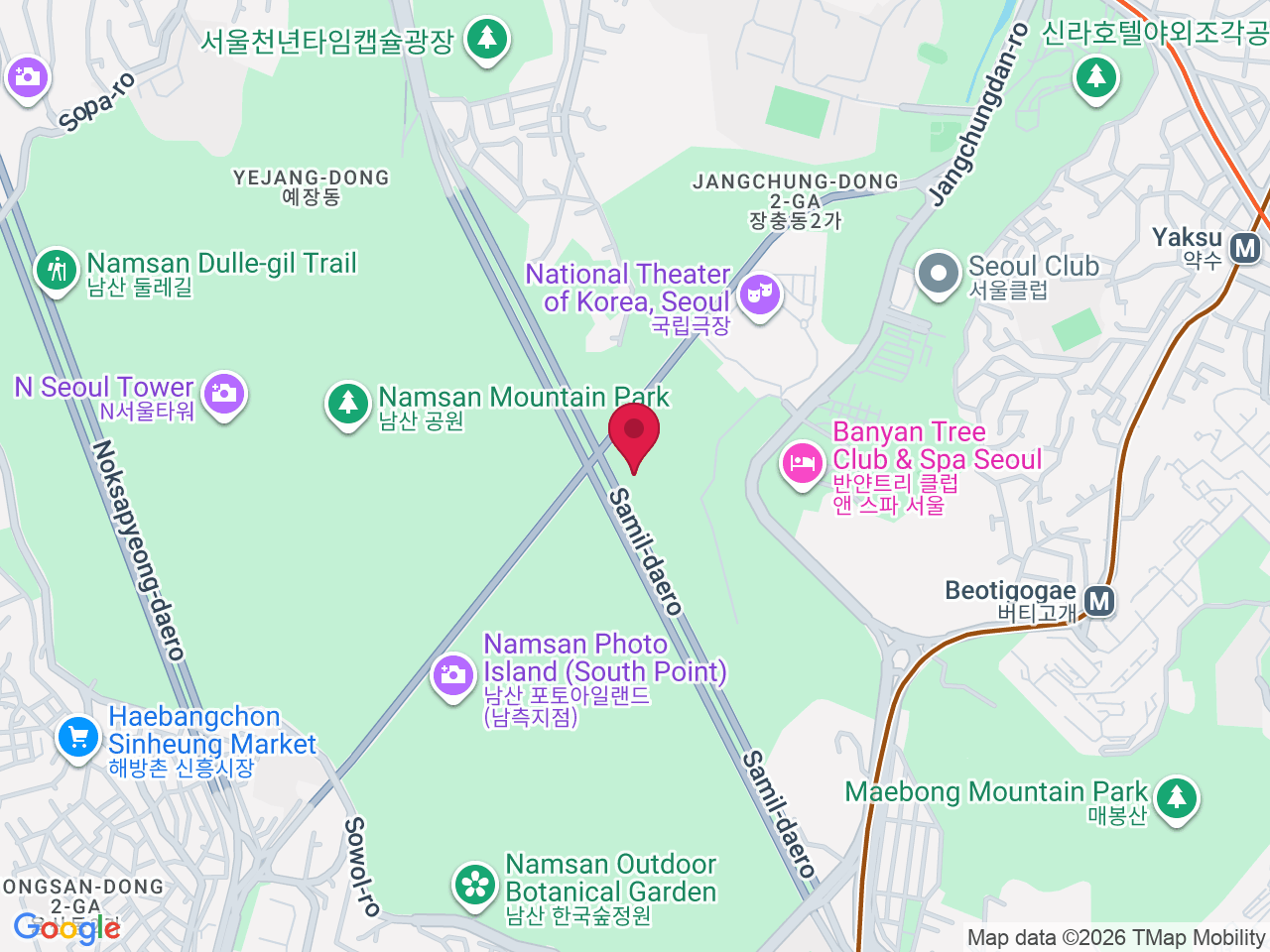 Map showing Hongdae, Seoul