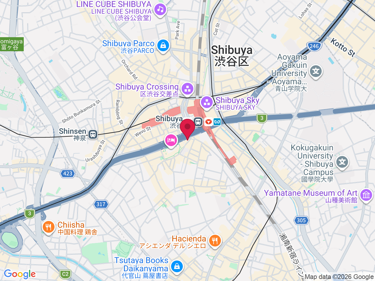 Map showing Japan, 〒150-0031 Tokyo, Shibuya, Sakuragaokachō, 25−１８ ＮＴ渋谷ビル ３F