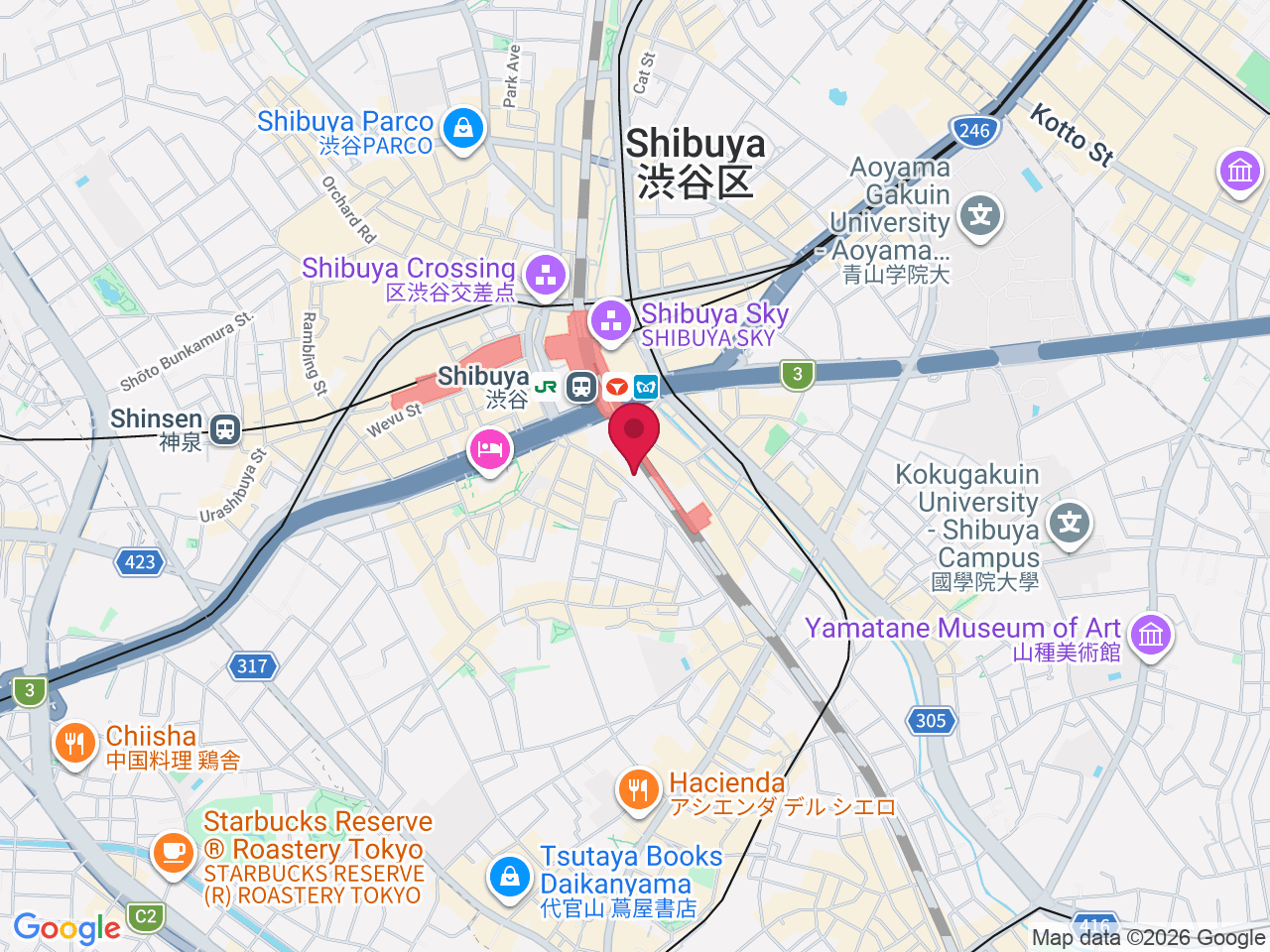 Map showing Japan, 〒150-0031 Tokyo, Shibuya, Sakuragaokachō, 3−４ 渋谷サクラステージSAKURA SIDE3階