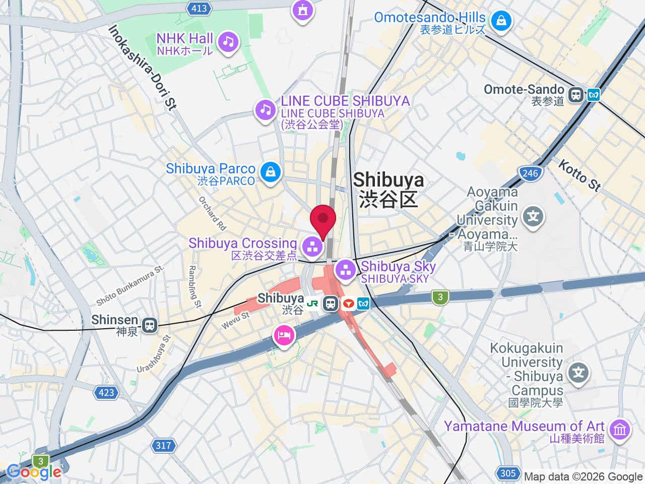Map showing Japan, 〒150-0041 Tokyo, Shibuya, Jinnan, 1-chōme−23−１３ ７階