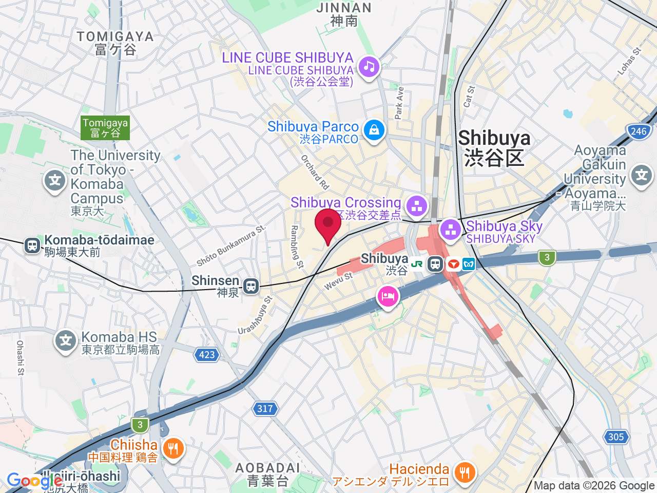 Map showing Tokyo La Cle Clinic