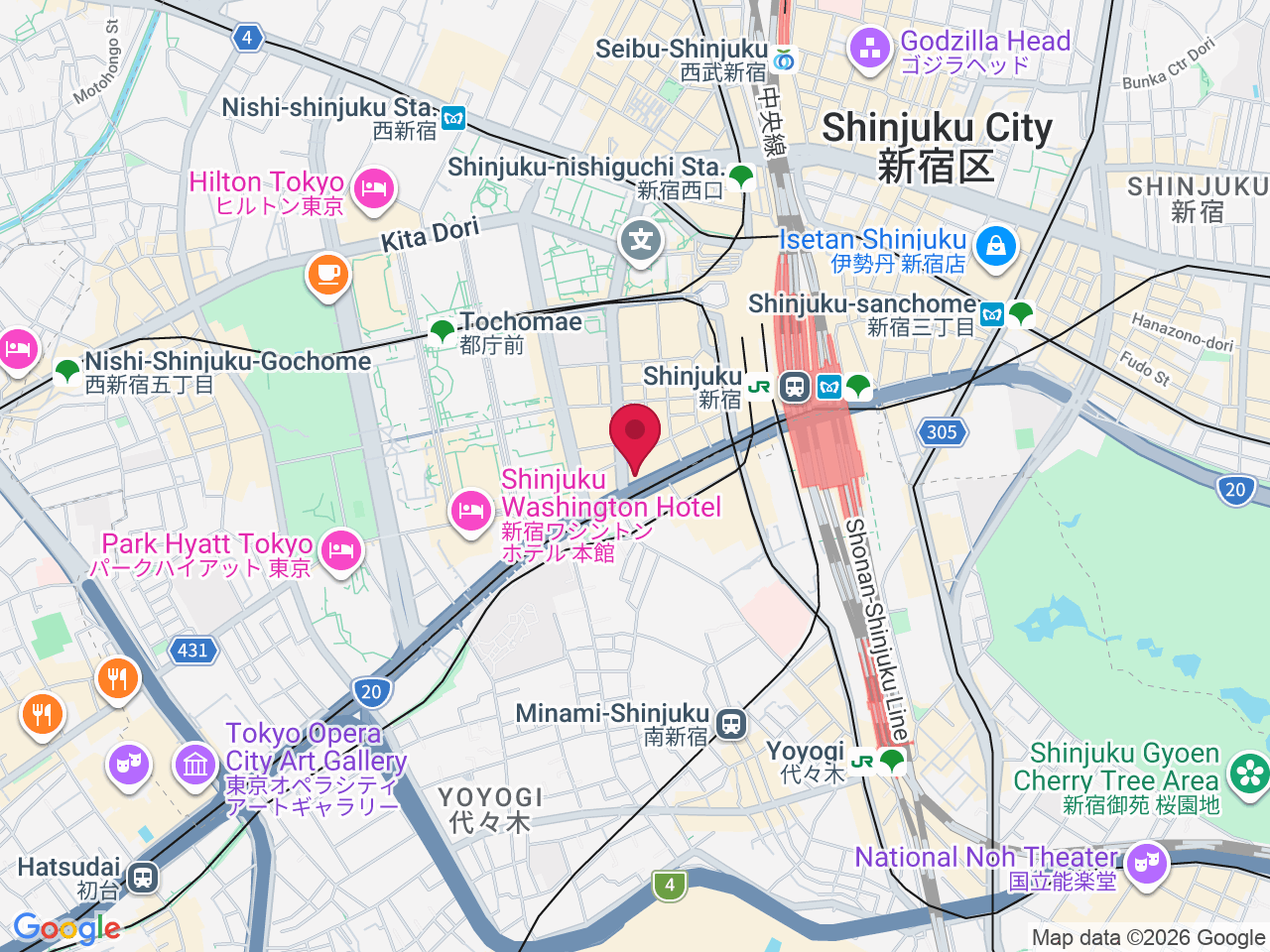 Map showing Tokyoberezza Clinic