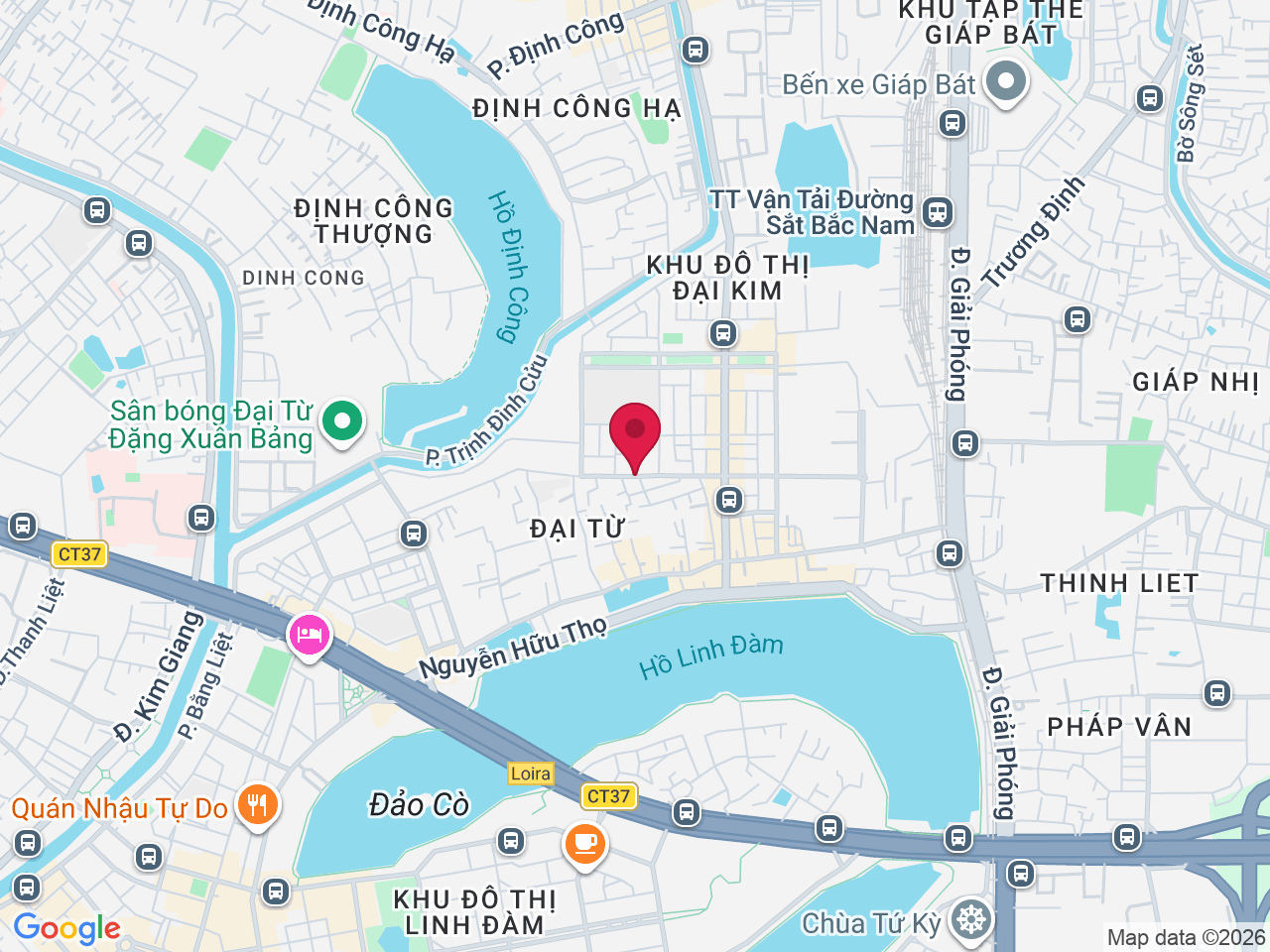 Map showing Khu đô thị Đại Kim/31f2 Đ. Đại Kim, Định Công, Hà Nội, Vietnam