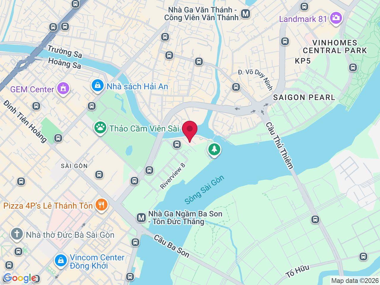 Map showing Lux 6 Vinhomes Golden River, 02 Tôn Đức Thắng, Sài Gòn, Hồ Chí Minh 700000, Vietnam