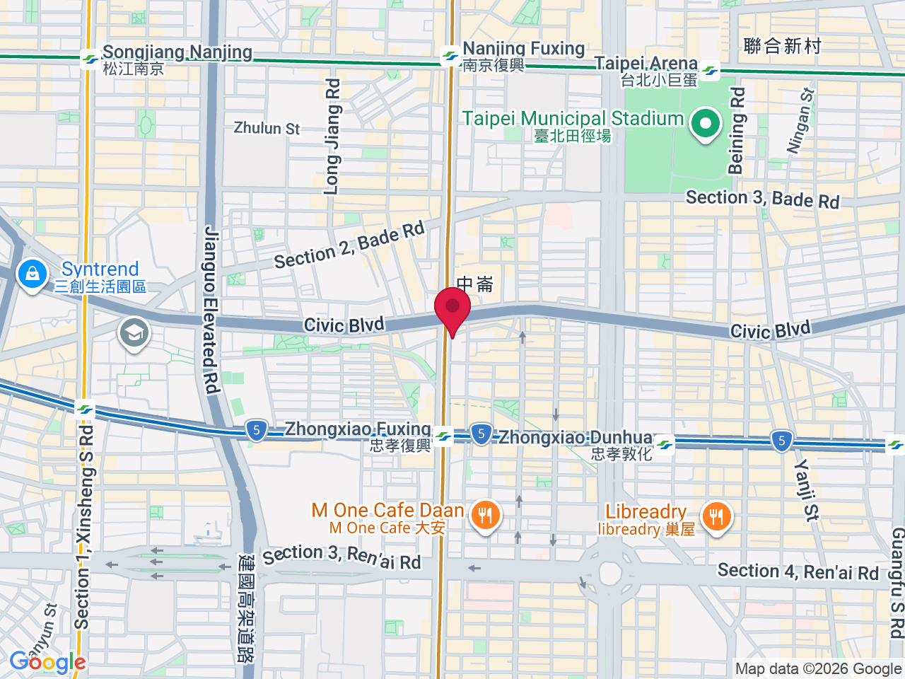 Map showing No. 81號, Section 1, Fuxing S Rd, Guangwu Village, Da’an District, Taipei City, Taiwan 106