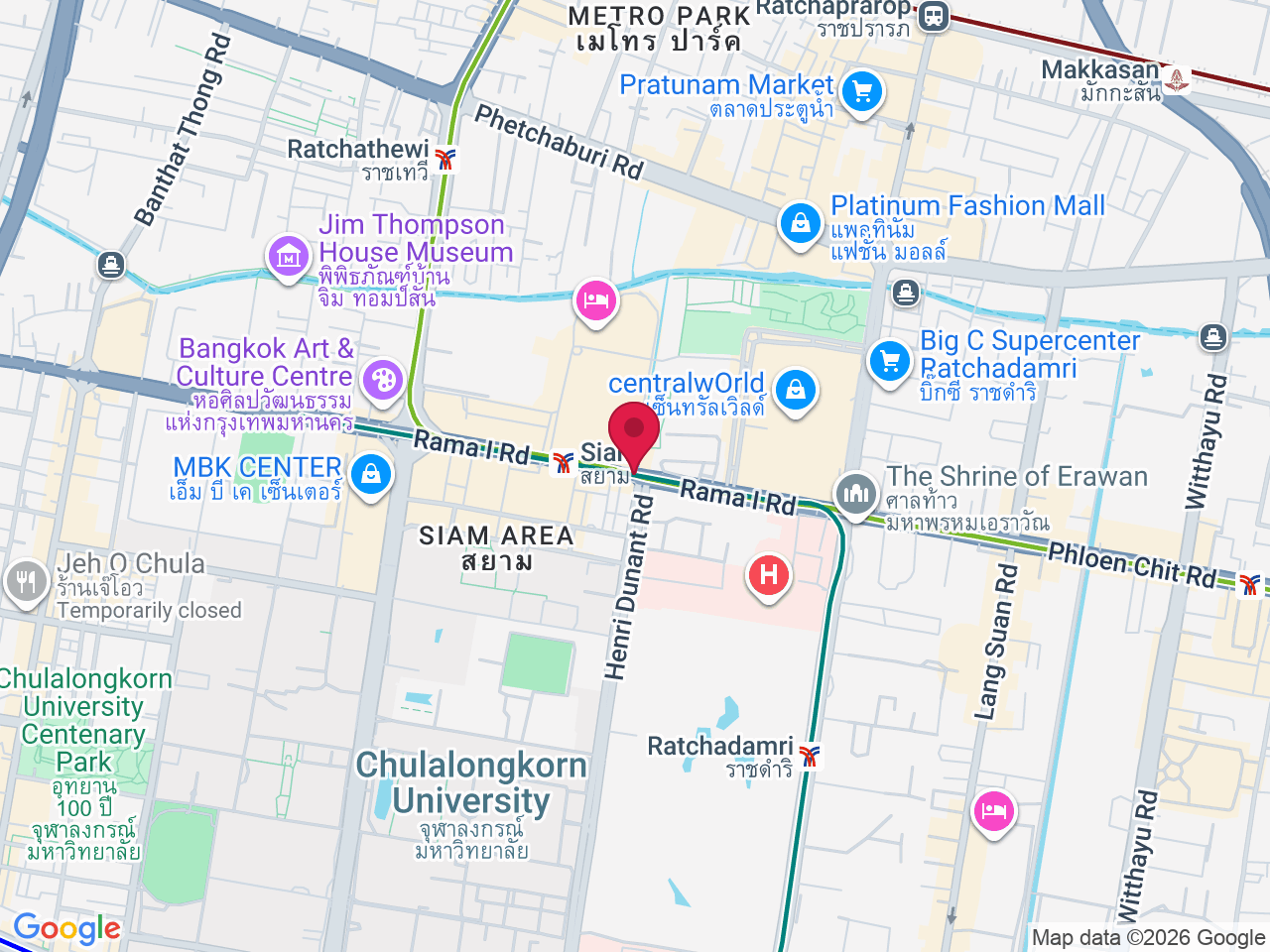 Map showing THE KLINIQUE Surgery Center
