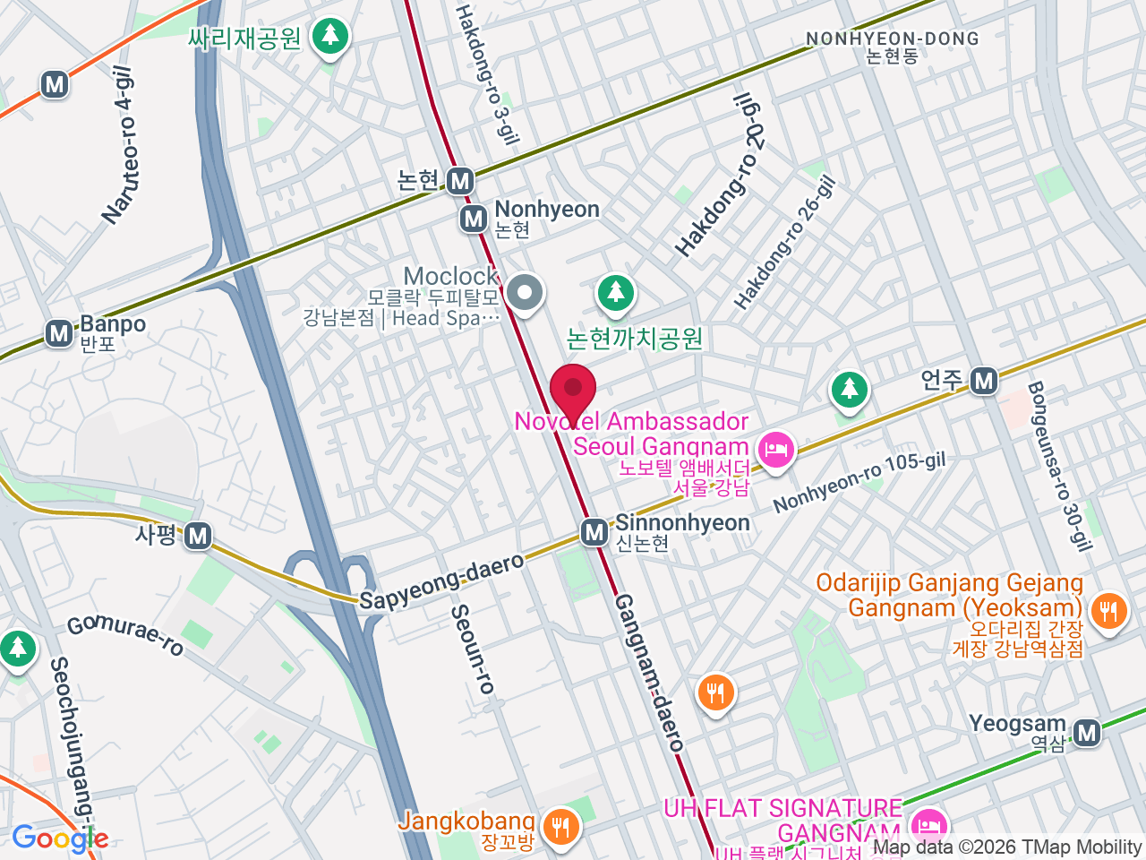 Map showing Daybeau Clinic Gangnam