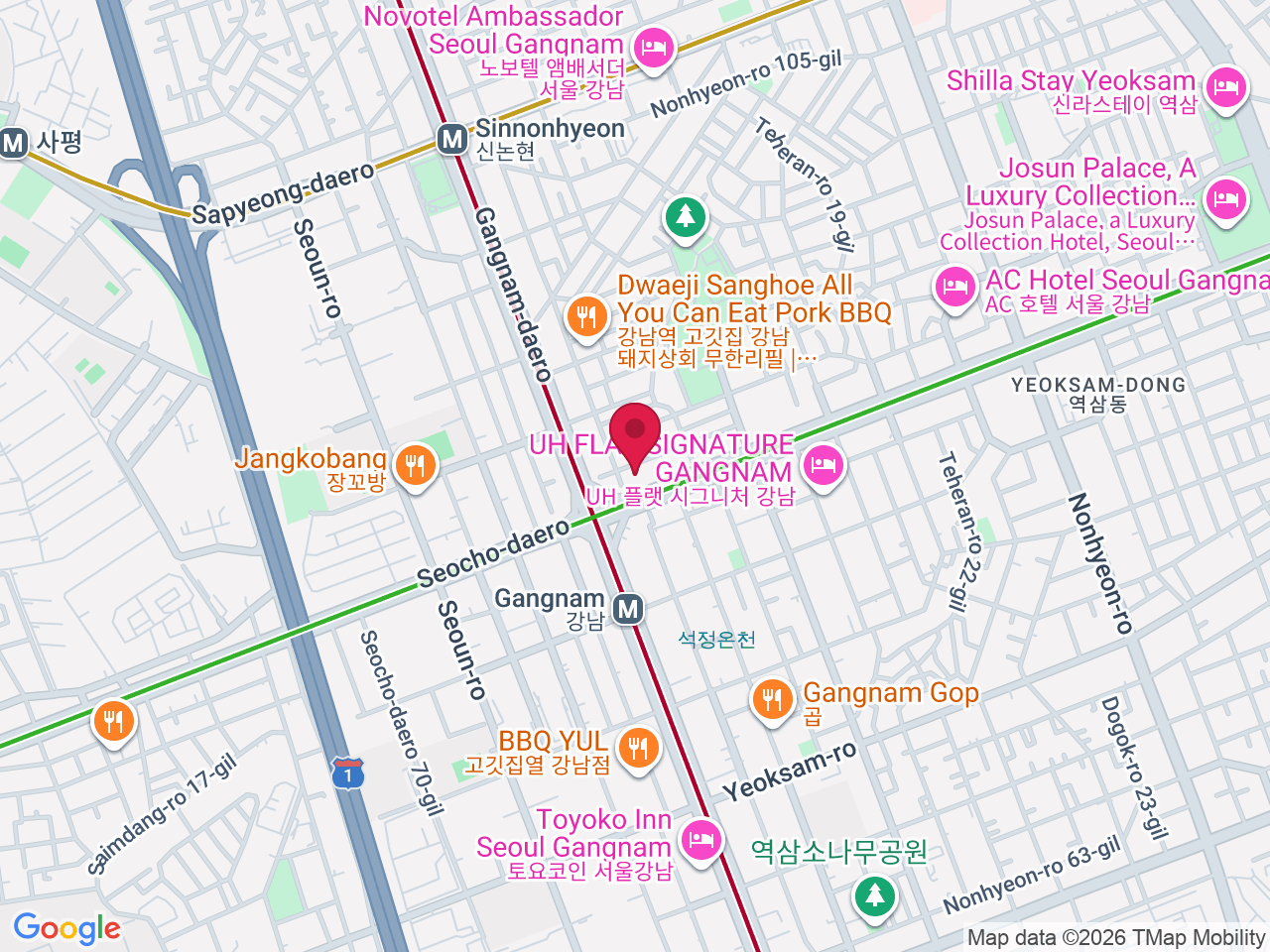 Map showing Terra Dermatology Clinic Gangnam