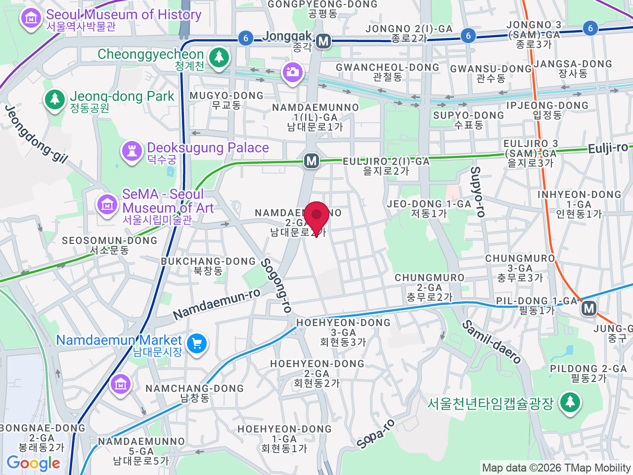 Map showing Re-ele Clinic Myeongdong Dermatology reele REELE